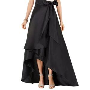 Adrianna Papell Black High Low Ball Formal Skirt Women's Size US 4 NWT